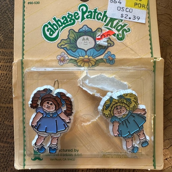 Cabbage Patch Kids Other - Vintage 1983 Cabbage Patch Kids Pair of Barrettes Blue Dress Hair Clips